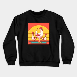 Chicken doing Yoga Crewneck Sweatshirt